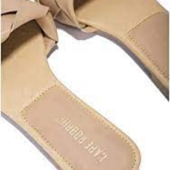 NWT CAPE ROBBIN DEJA‎ WOVEN SLIP-ON FLATS MULES SLIDE SANDALS NUDE 5.5, 6 - Picture 3 of 15